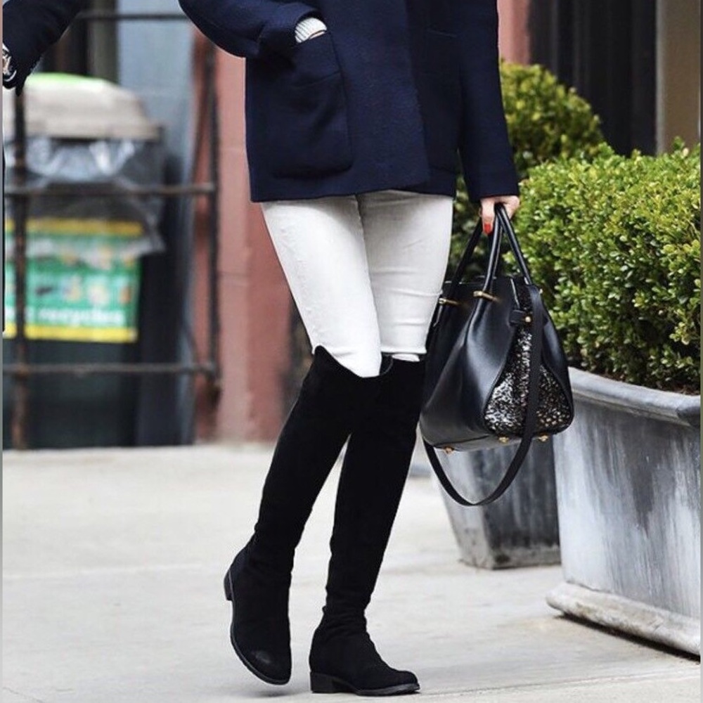 Stuart weitzman over the knee black suede boot size 5.5